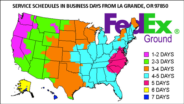 Fedex Ground Map Shipping Time By Zip Code Delivery Location