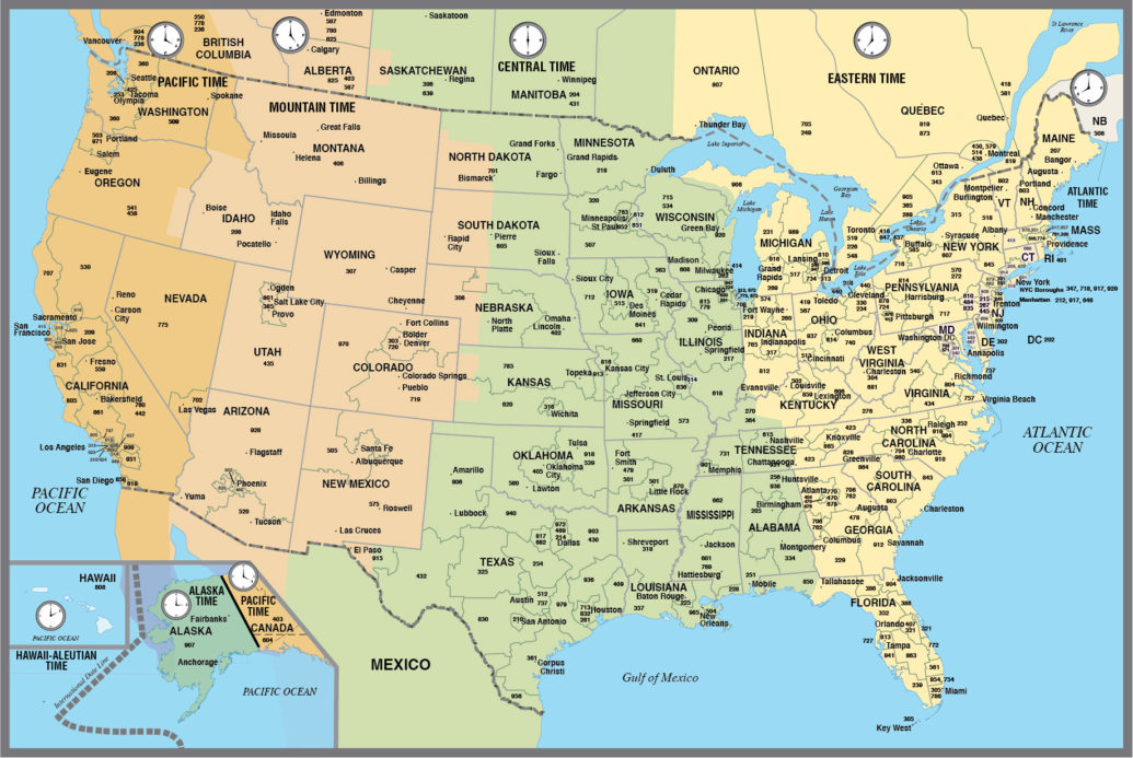 Area code maps USA